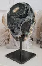 Load image into Gallery viewer, Black Galaxy Amethyst with Stalactite Eye on Stand