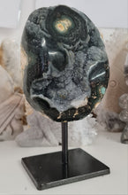 Load image into Gallery viewer, Black Galaxy Amethyst with Stalactite Eye on Stand