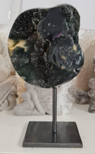 Load image into Gallery viewer, Black Galaxy Amethyst with Stalactite Eye on Stand