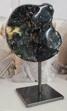 Load image into Gallery viewer, Black Galaxy Amethyst with Stalactite Eye on Stand
