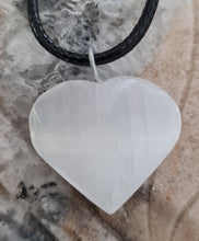 Load image into Gallery viewer, Selenite Heart Pendant