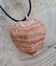 Load image into Gallery viewer, Banded Onyx Heart Pendant