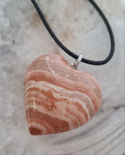 Load image into Gallery viewer, Banded Onyx Heart Pendant