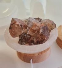 Load image into Gallery viewer, Selenite Cleansing Bowl with Smoky Quartz Lamp