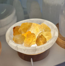 Load image into Gallery viewer, Selenite Cleansing Bowl with Citrine Lamp