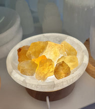 Load image into Gallery viewer, Selenite Cleansing Bowl with Citrine Lamp