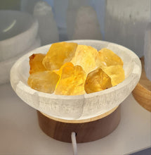 Load image into Gallery viewer, Selenite Cleansing Bowl with Citrine Lamp