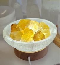 Load image into Gallery viewer, Selenite Cleansing Bowl with Citrine Lamp