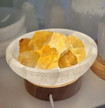 Load image into Gallery viewer, Selenite Cleansing Bowl with Citrine Lamp