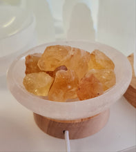 Load image into Gallery viewer, Selenite Cleansing Bowl with Citrine Lamp