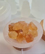 Load image into Gallery viewer, Selenite Cleansing Bowl with Citrine Lamp