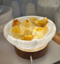 Load image into Gallery viewer, Selenite Cleansing Bowl with Citrine Lamp