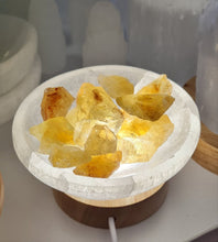 Load image into Gallery viewer, Selenite Cleansing Bowl with Citrine Lamp