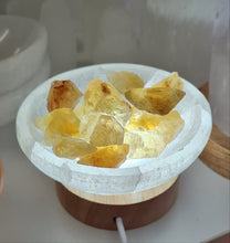 Load image into Gallery viewer, Selenite Cleansing Bowl with Citrine Lamp