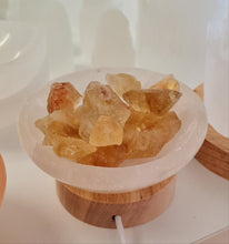 Load image into Gallery viewer, Selenite Cleansing Bowl with Citrine Lamp
