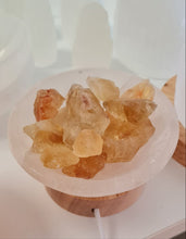 Load image into Gallery viewer, Selenite Cleansing Bowl with Citrine Lamp