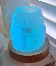 Load image into Gallery viewer, Selenite Tealight Holder Colour Changing Lamp