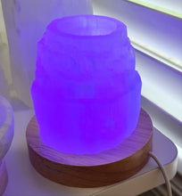 Load image into Gallery viewer, Selenite Tealight Holder Colour Changing Lamp
