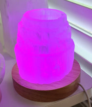 Load image into Gallery viewer, Selenite Tealight Holder Colour Changing Lamp