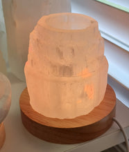 Load image into Gallery viewer, Selenite Tealight Holder Colour Changing Lamp