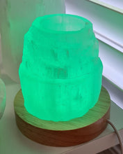 Load image into Gallery viewer, Selenite Tealight Holder Colour Changing Lamp
