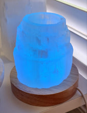 Load image into Gallery viewer, Selenite Tealight Holder Colour Changing Lamp