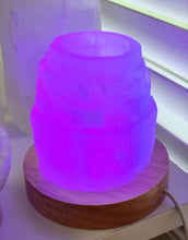 Load image into Gallery viewer, Selenite Tealight Holder Colour Changing Lamp