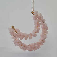 Load image into Gallery viewer, Crescent Moon Hanging - Rose Quartz