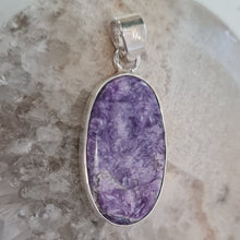 Load image into Gallery viewer, Charoite Stirling Silver Pendant