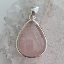 Load image into Gallery viewer, Rose Quartz Stirling Silver Pendant