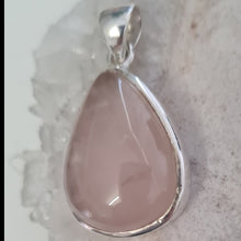 Load image into Gallery viewer, Rose Quartz Stirling Silver Pendant