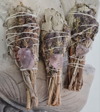 Load image into Gallery viewer, Smudge Stick - White Sage, Lavender and Amethyst