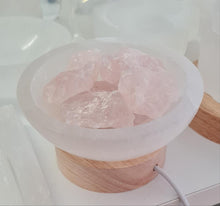 Load image into Gallery viewer, Selenite Cleansing Bowl with Rose Quartz Lamp