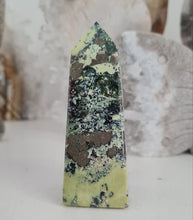 Load image into Gallery viewer, Serpentine with Pyrite Tower