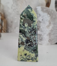 Load image into Gallery viewer, Serpentine with Pyrite Tower