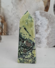 Load image into Gallery viewer, Serpentine with Pyrite Tower