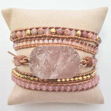 Load image into Gallery viewer, Golden Rose Quartz Wrap Bracelet