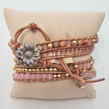Load image into Gallery viewer, Golden Rose Quartz Wrap Bracelet