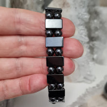 Load image into Gallery viewer, Hematite Round and Rectangle Bracelet