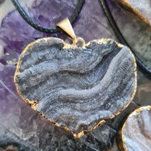 Load image into Gallery viewer, Chalcedony Agate Druze Heart Pendant - GP