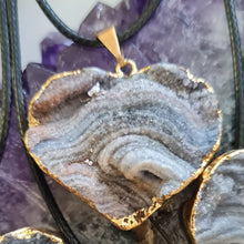 Load image into Gallery viewer, Chalcedony Agate Druze Heart Pendant - GP