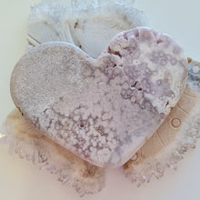 Load image into Gallery viewer, Pink Amethyst Heart - Lilac Druzy with Rutile