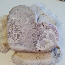 Load image into Gallery viewer, Pink Amethyst Heart - Lilac Druzy with Rutile