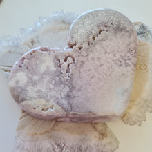 Load image into Gallery viewer, Pink Amethyst Heart - Lilac Druzy with Rutile