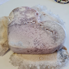 Load image into Gallery viewer, Pink Amethyst Heart - Lilac Druzy with Rutile