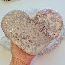 Load image into Gallery viewer, Pink Amethyst Heart - Lilac Druzy with Rutile