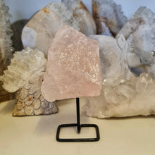 Load image into Gallery viewer, Rose Quartz Rough Stone on Stand