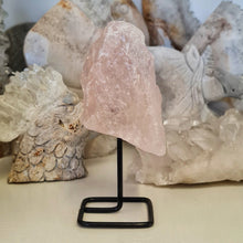 Load image into Gallery viewer, Rose Quartz Rough Stone on Stand