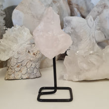 Load image into Gallery viewer, Rose Quartz Rough Stone on Stand