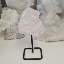 Load image into Gallery viewer, Rose Quartz Rough Stone on Stand